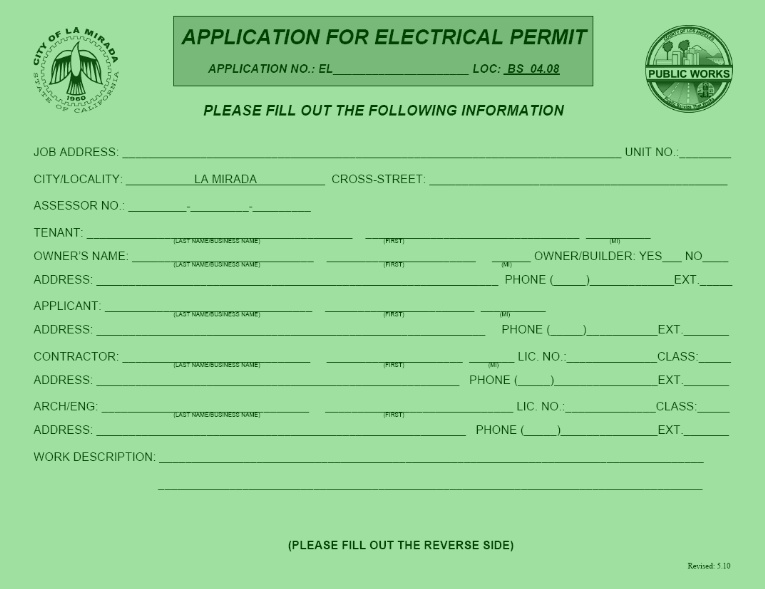Electrical Permit Application